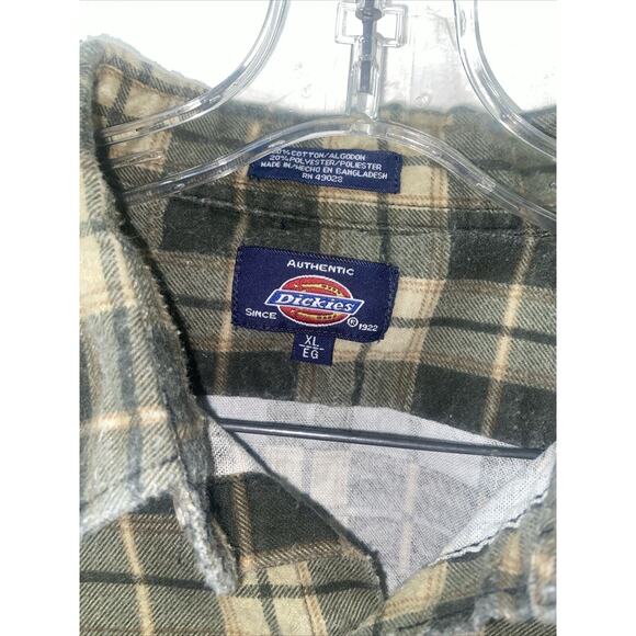 Dickies Shirt Men’s Pearl Snap Plaid Flannel Outdoor Hike Camp Fish Sz X-Large - Picture 2 of 5